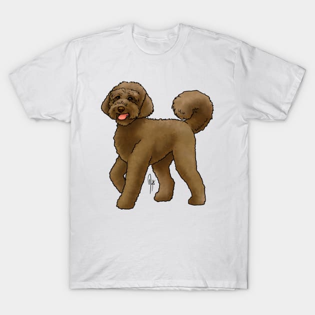 Dog - Labradoodle - Chocolate T-Shirt by Jen's Dogs Custom Gifts and Designs